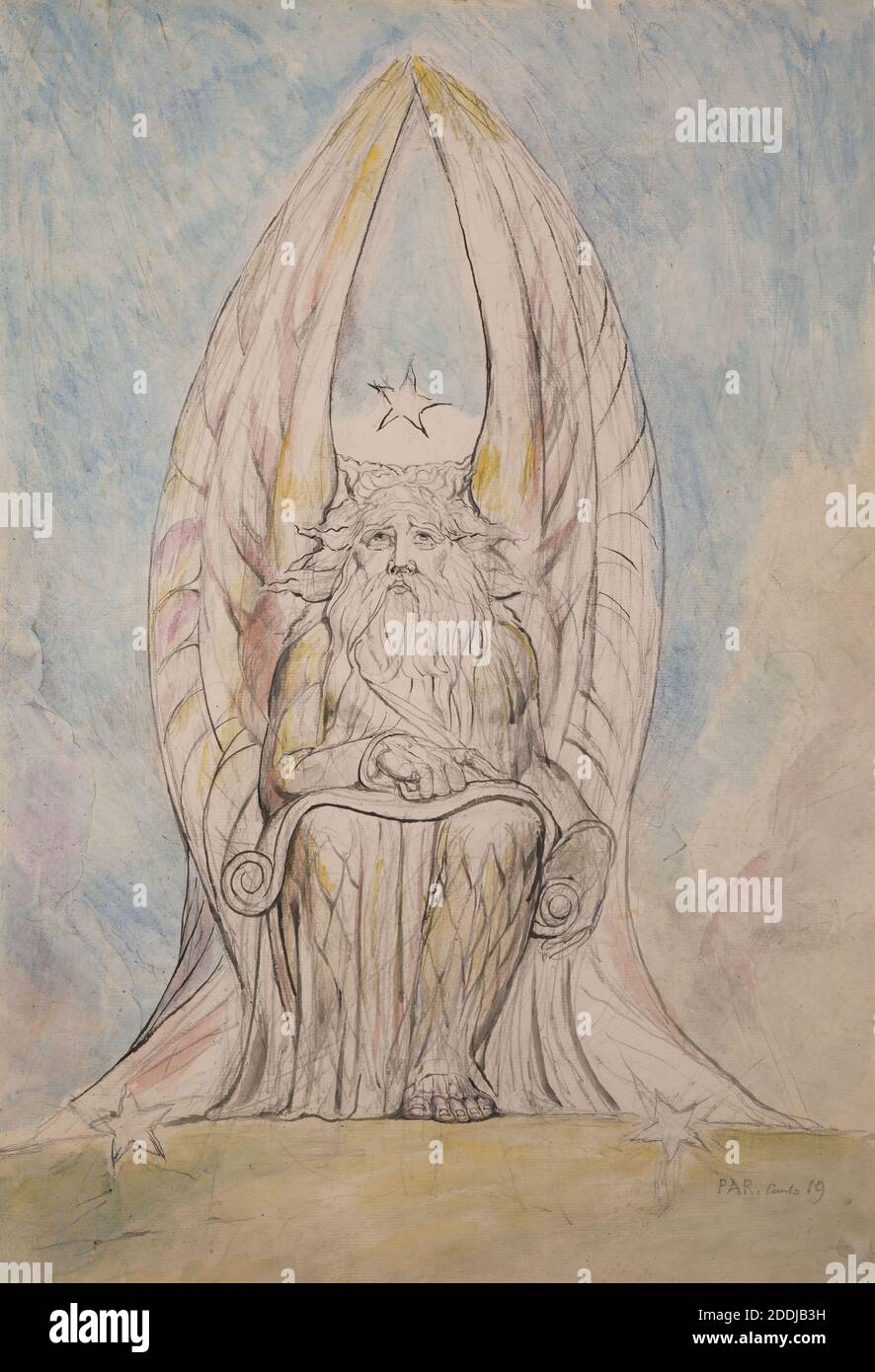 L'Ange de l'enregistrement 1824-27 par William Blake, Aquarelle, Dante, la Divine Comédie Banque D'Images