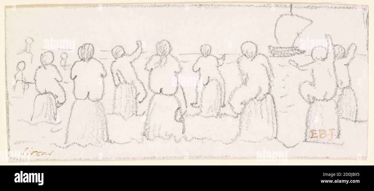 Les sirènes, 1878-1880 Sir Edward Burne-Jones, mouvement artistique, pré-Raphaël, mythologie grecque, esquisse, Femme Banque D'Images