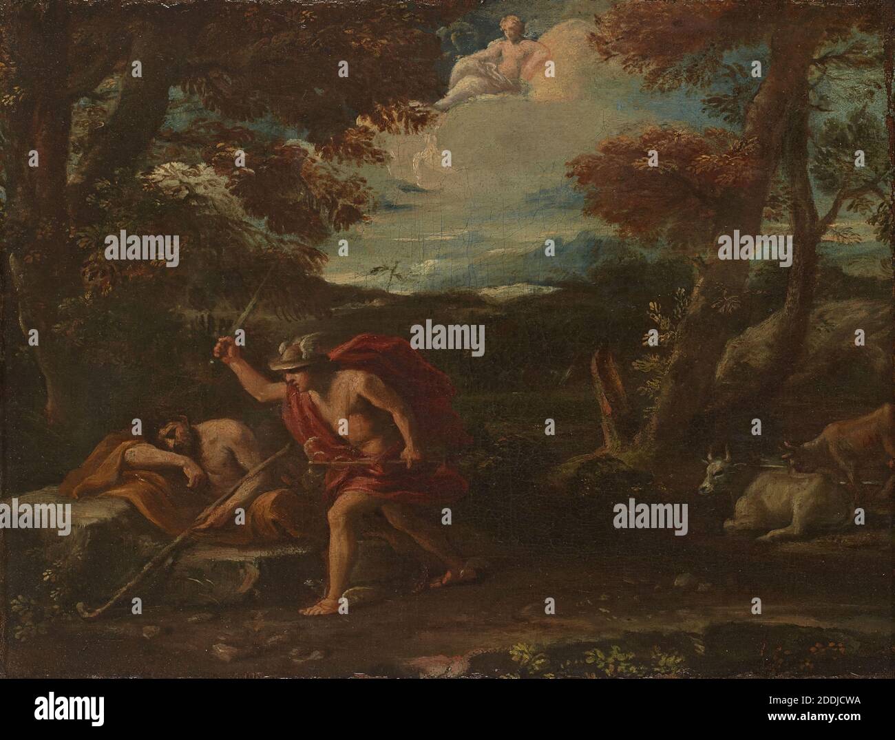 Mercury and Argus, 1630-1640 Pier Francesco Mola, mythologie grecque, peinture à l'huile, XVIIe siècle, ancien Maître, dieux grecs, déesses Banque D'Images