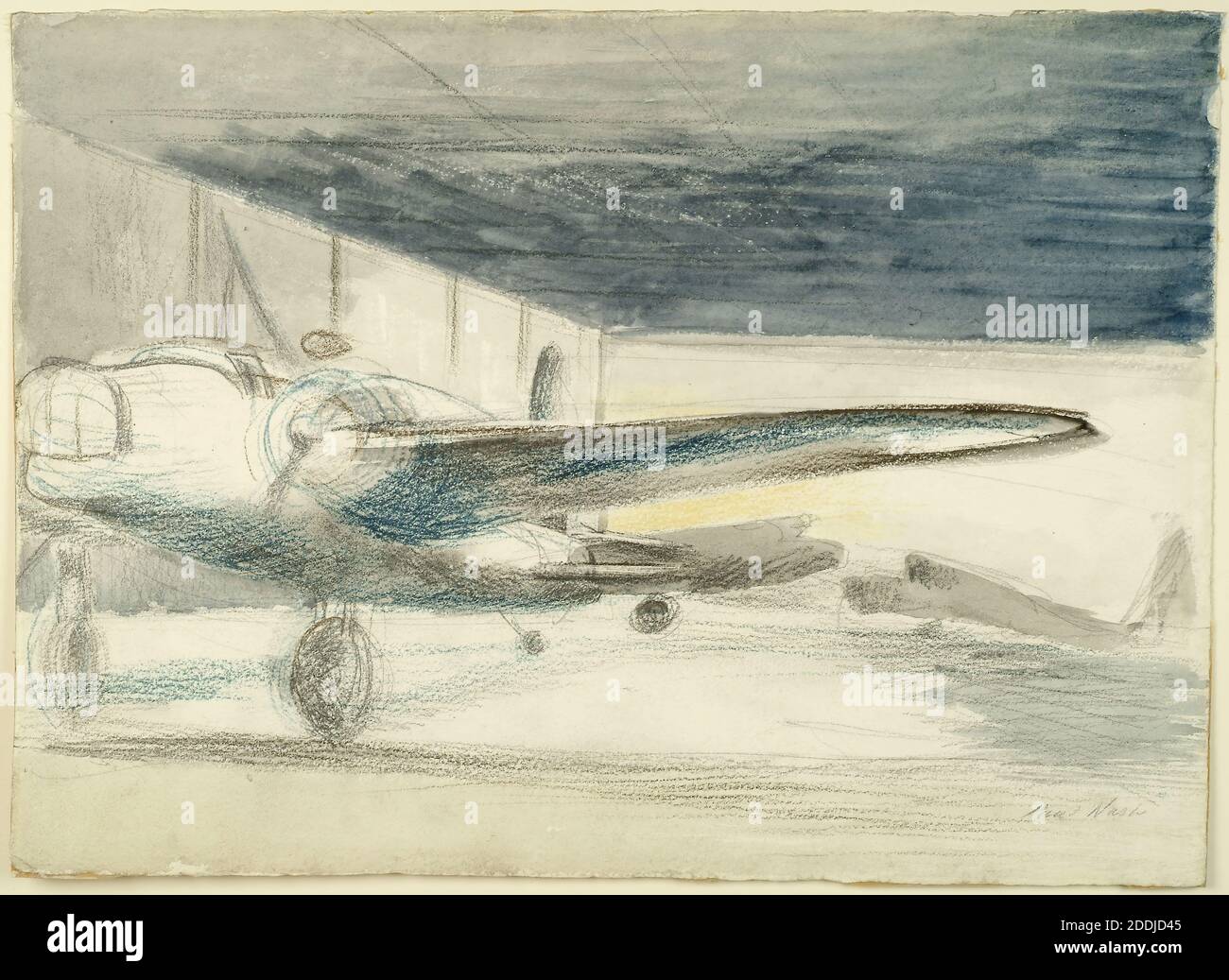 Bombardier Lair, 1940 par Paul Nash (d.1946), Histoire sociale, Résumé, Aquarelle, craie, Seconde Guerre mondiale, avion, Forces armées, Royal Air Force Banque D'Images