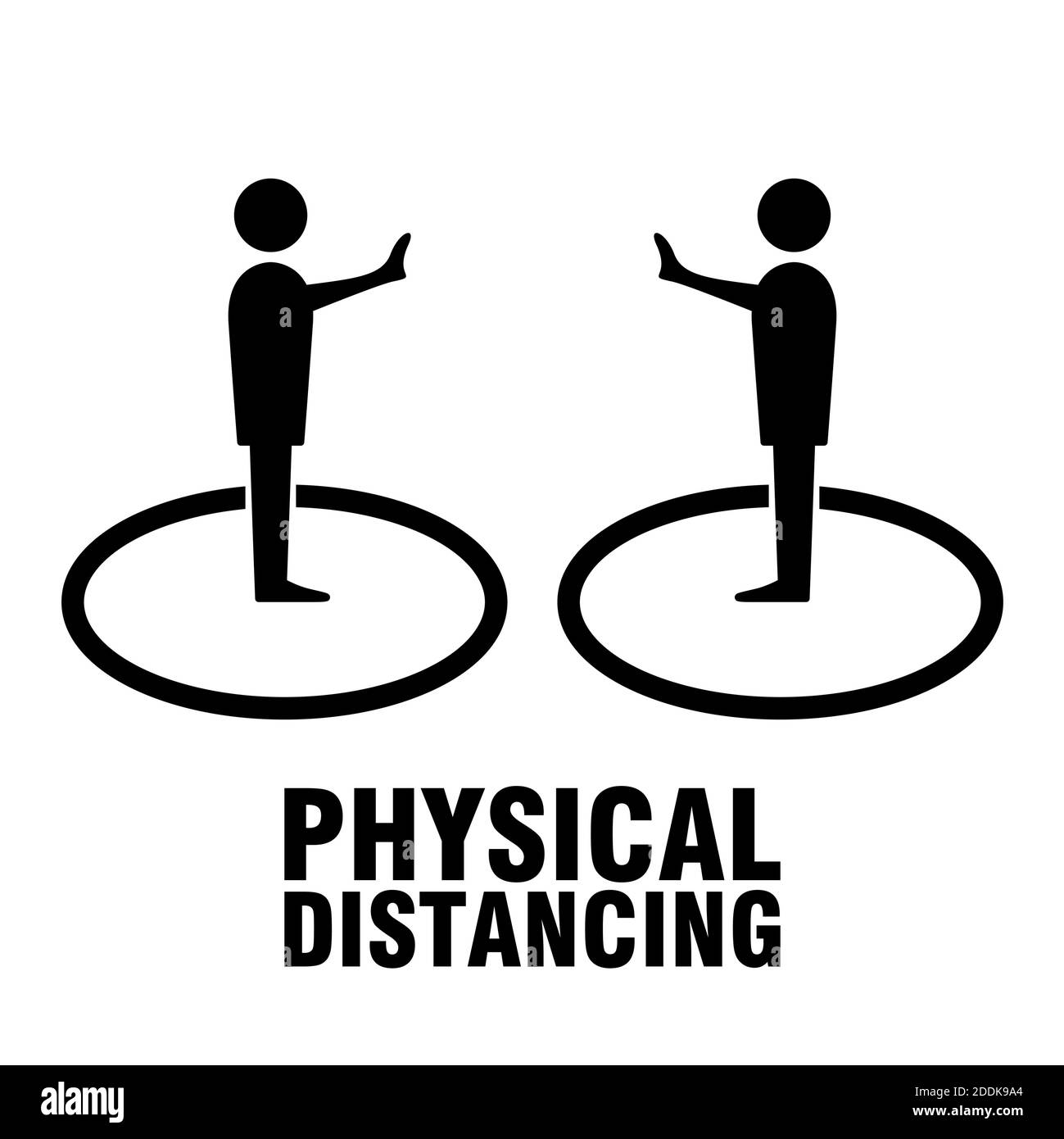 Distance physique conserver l'icône distance. Image vectorielle. Illustration de Vecteur