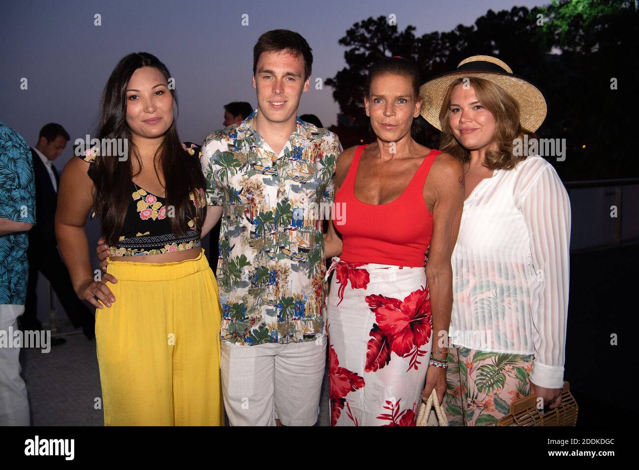 La princesse Stéphanie de Monaco, Camille Gottlieb, Louis Ducruet et sa fiancée Marie Chevallier assistent au 15e anniversaire du Gala d'été de lutte contre le SIDA Monaco au Monte Carlo Sporting Club le 13 juillet 2019 à Monte Carlo, Monaco.photo de David Niviere/ABACAPRESS.COM Banque D'Images