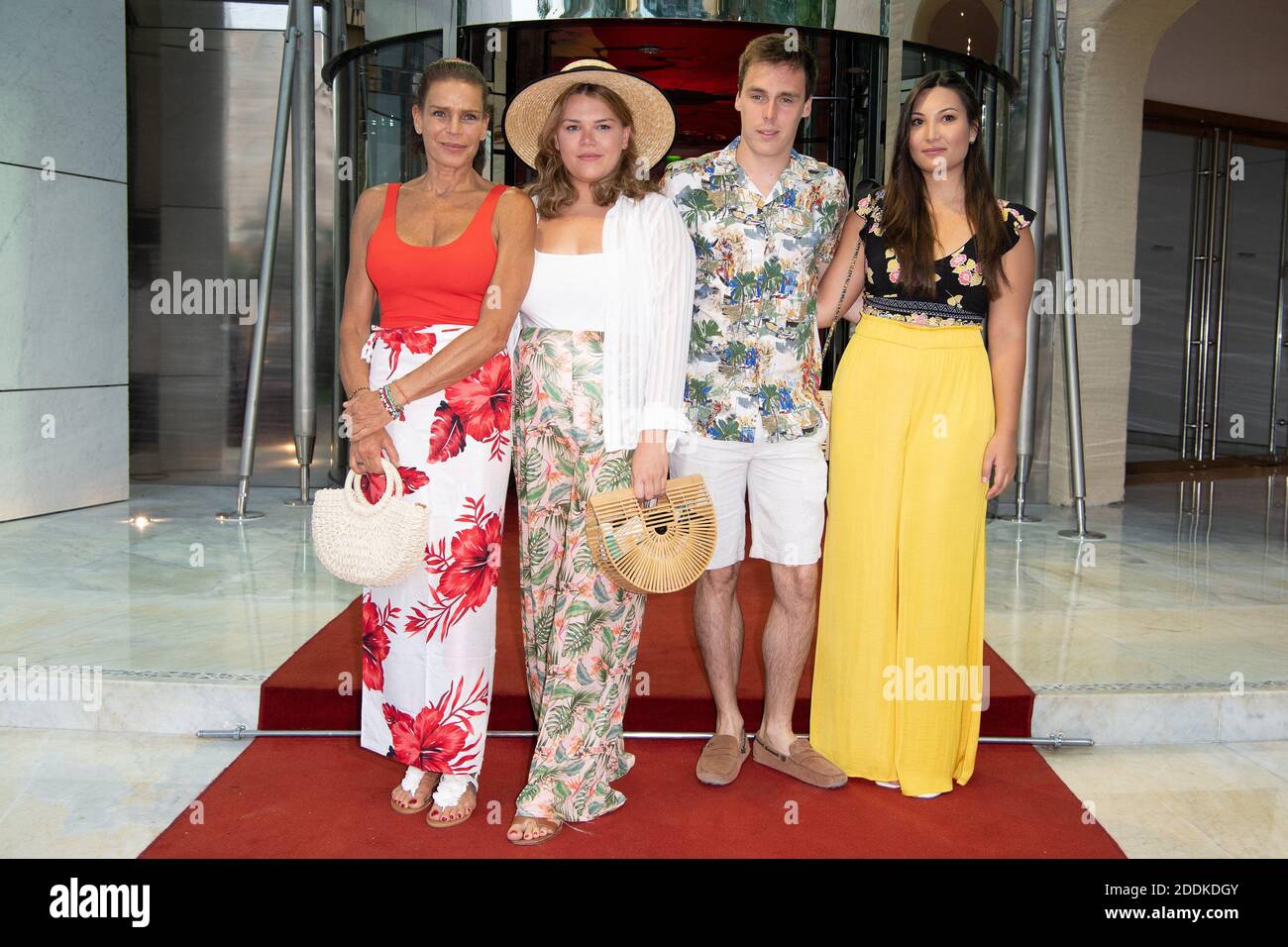 La princesse Stéphanie de Monaco, Camille Gottlieb, Louis Ducruet et sa fiancée Marie Chevallier assistent au 15e anniversaire du Gala d'été de lutte contre le SIDA Monaco au Monte Carlo Sporting Club le 13 juillet 2019 à Monte Carlo, Monaco.photo de David Niviere/ABACAPRESS.COM Banque D'Images