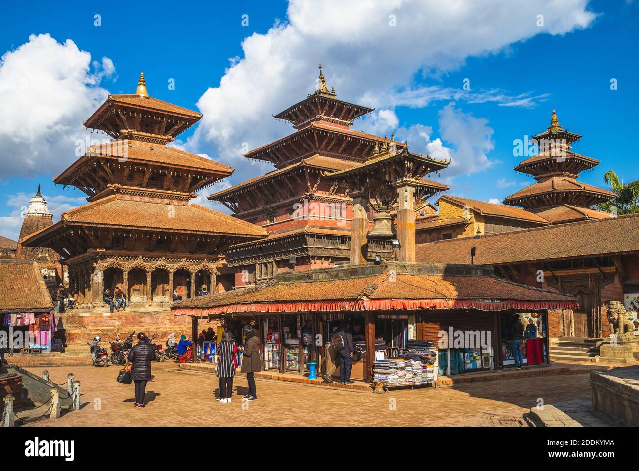 Paysage de la place Patan Durbar à Katmandou, au Népal Banque D'Images