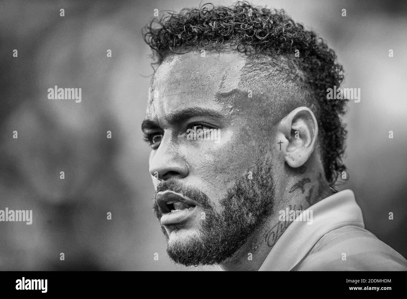 Neymar Jr (PSG) en action lors du match de football de la Ligue 1 Conforama Paris Saint-Germain / RC Strasbourg au Parc des Princes Stadium le 14 septembre 2019 à Paris, France. PSG a gagné 1-0. Photo de Loic Baratoux/ABACAPRESS.COM Banque D'Images