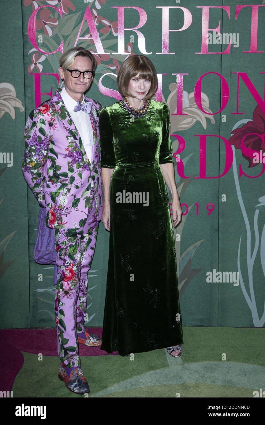 Hamish Bowles et Anne Wintour assistent aux Green Carpet Fashion Awards lors de la semaine de mode Printemps/été 2020 de Milan, le 22 septembre 2019 à Milan, en Italie. Photo de Marco Piovanotto/ABACAPRESS.COM Banque D'Images