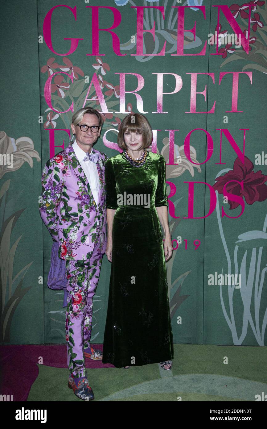 Hamish Bowles et Anne Wintour assistent aux Green Carpet Fashion Awards lors de la semaine de mode Printemps/été 2020 de Milan, le 22 septembre 2019 à Milan, en Italie. Photo de Marco Piovanotto/ABACAPRESS.COM Banque D'Images