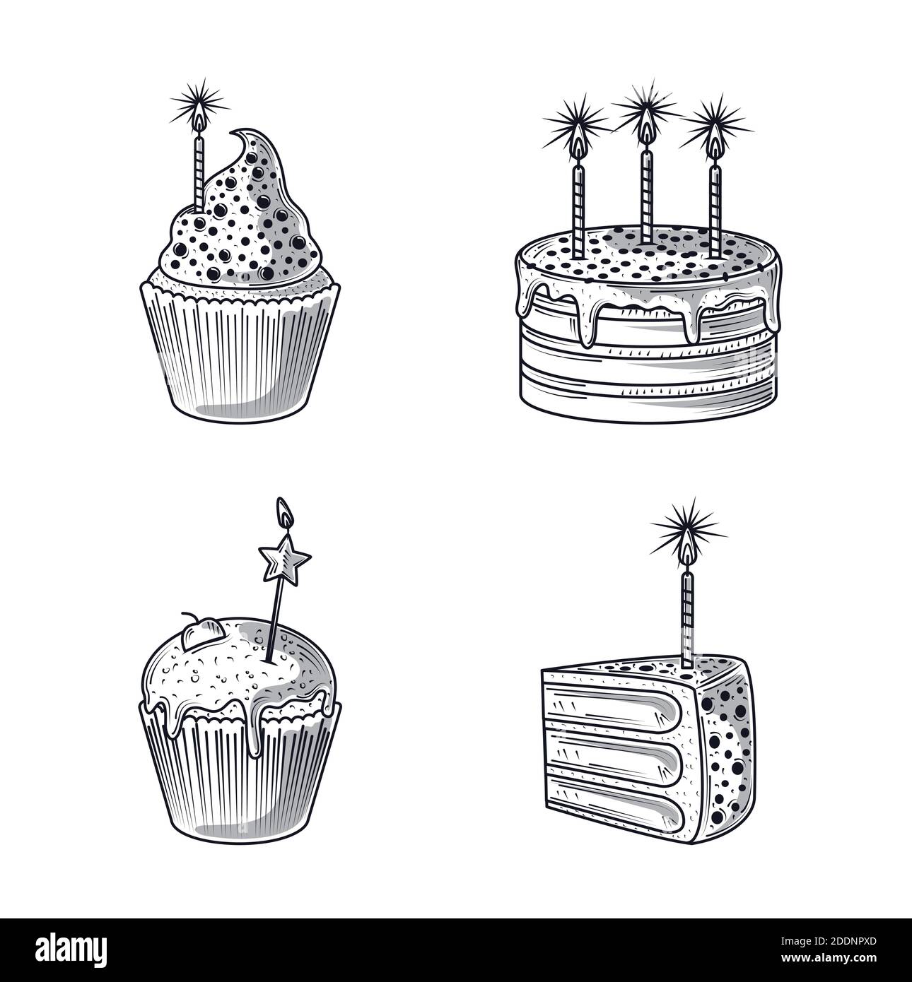 Joyeux Anniversaire Icones Gateau Cupcake Et Bougies Fete Gravure Style Illustration Vectorielle Image Vectorielle Stock Alamy Joyeux Anniversaire Icones Gateau Cupcake Et Bougies Fete Gravure Style Illustration Vectorielle Image Vectorielle Stock Alamy