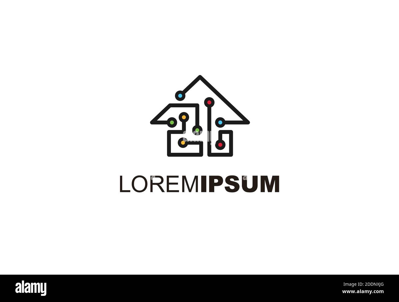 Logo Power Element House Illustration de Vecteur