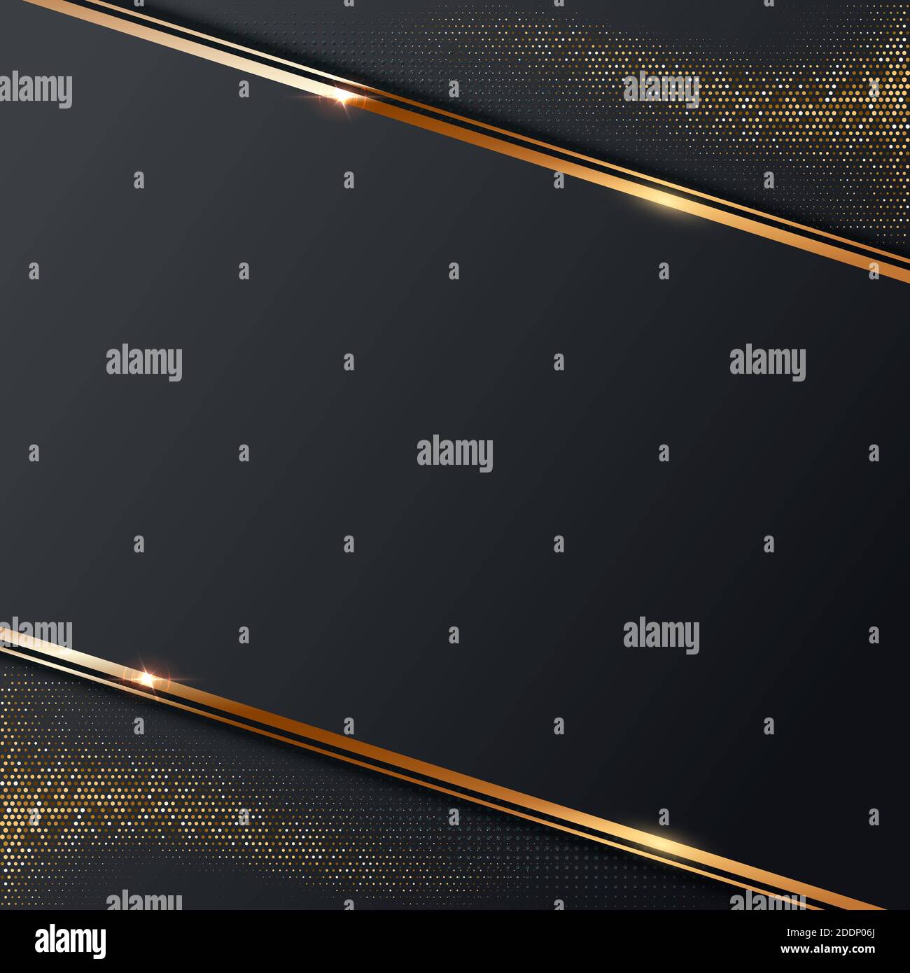 Arrière-plan gris abstrait avec cadre doré. Les demi-tons étincelent les points brillants, effet mosaïque dorée. Illustration géométrique vectorielle d'une décoration élégante Illustration de Vecteur