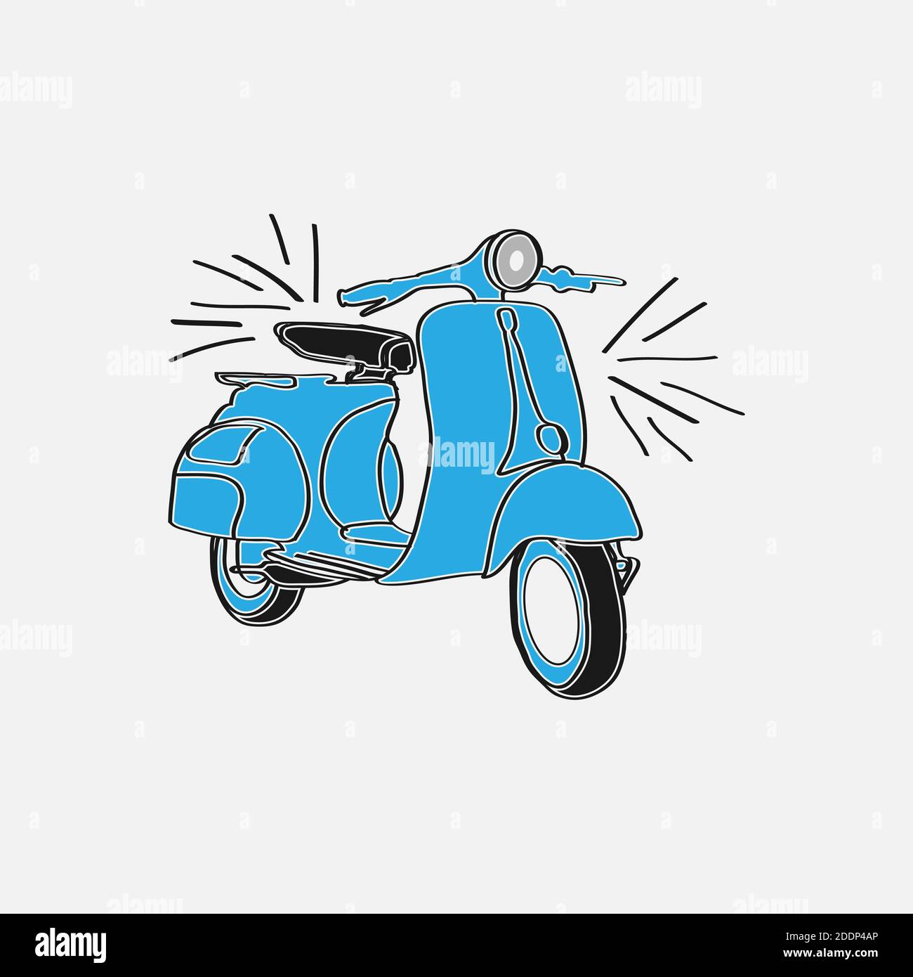 Vintage scooter moto logo vecteur design illustration.EPS 10 Illustration de Vecteur