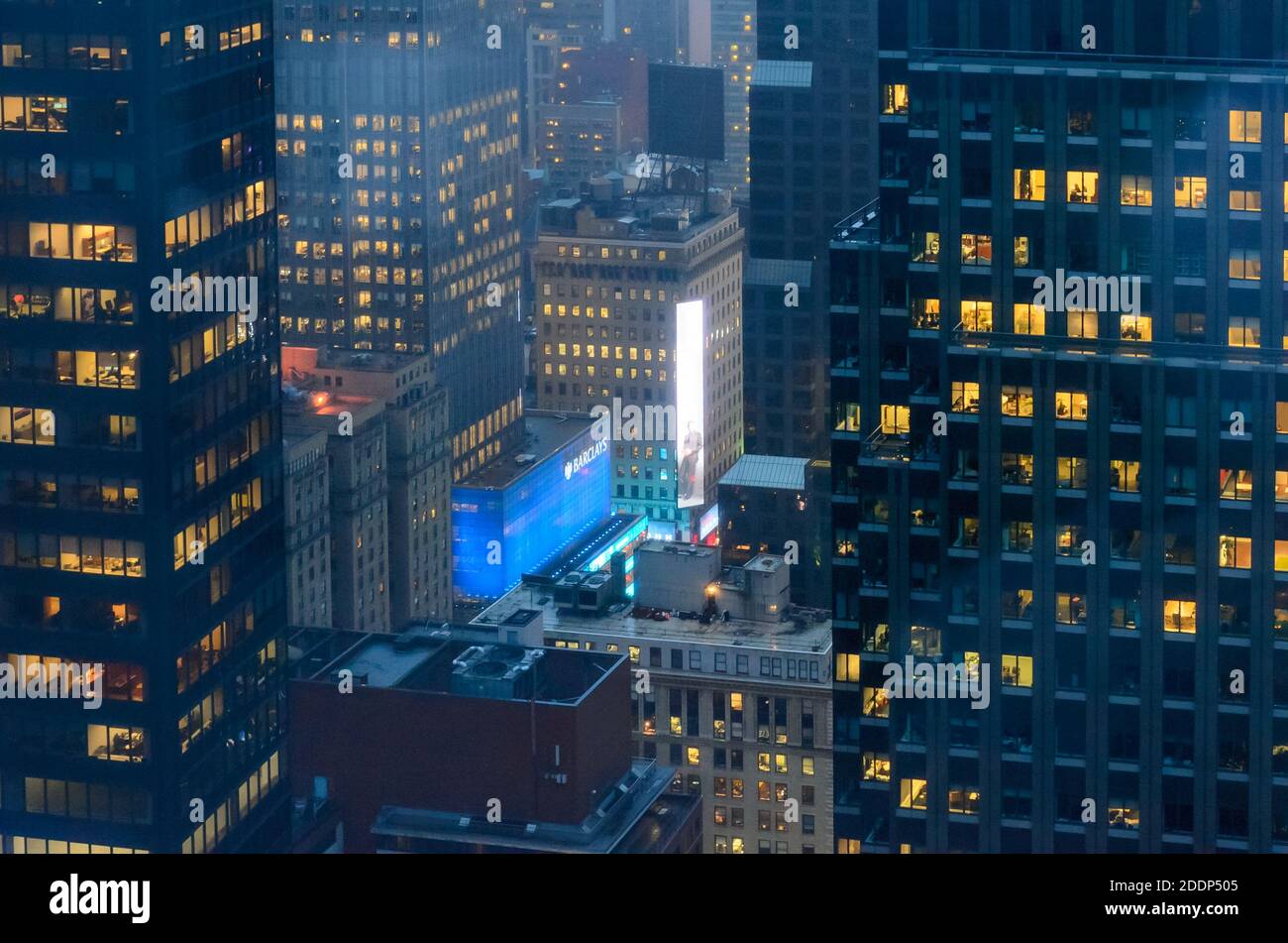 Vue aérienne des gratte-ciels autour de Times Square dans Midtown Manhattan, New York City, États-Unis Banque D'Images