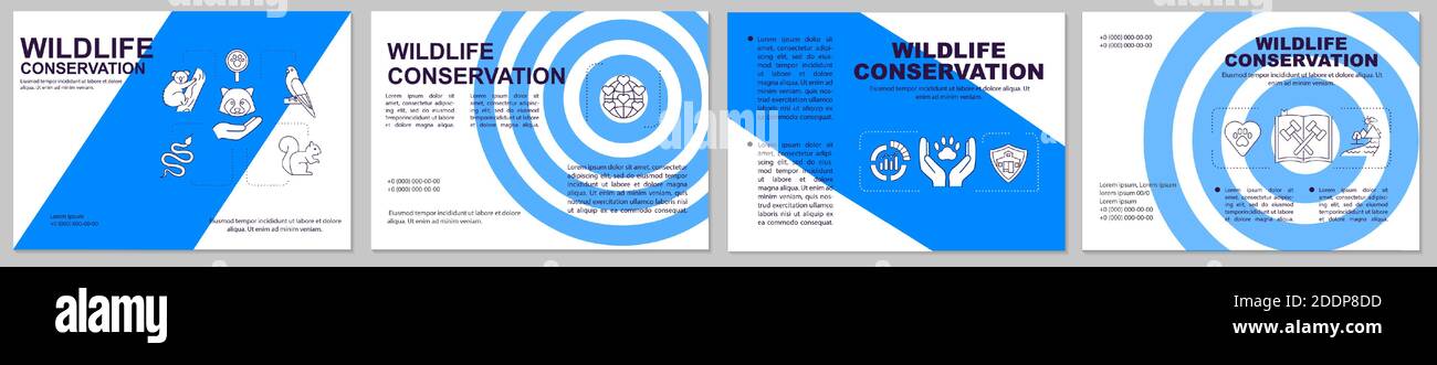 Modèle de brochure sur la conservation de la faune Illustration de Vecteur