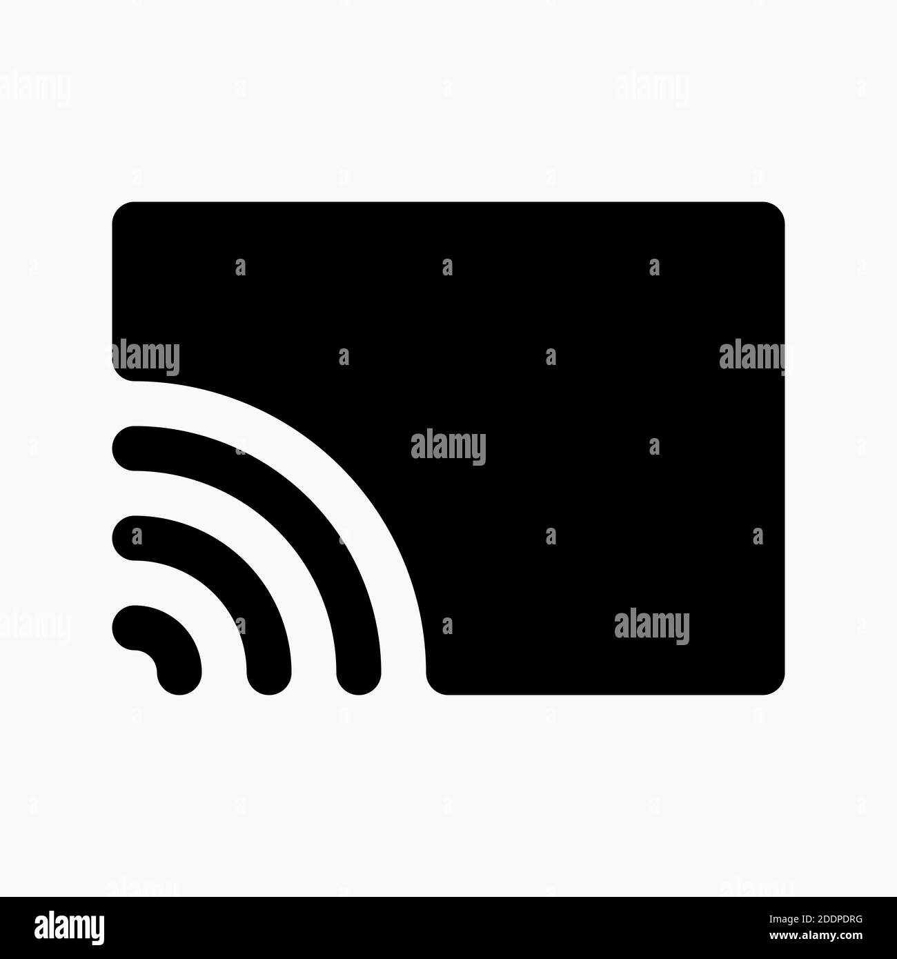 rectangle avec signal sans fil pour icône d'écran sans fil isolée arrière-plan blanc Illustration de Vecteur
