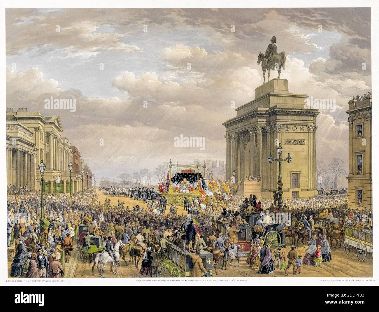 Cortège funéraire du duc de Wellington (1769-1852), 18 novembre 1852, imprimé par Thomas Pcken d'après Louis Haghe, 1853 Banque D'Images