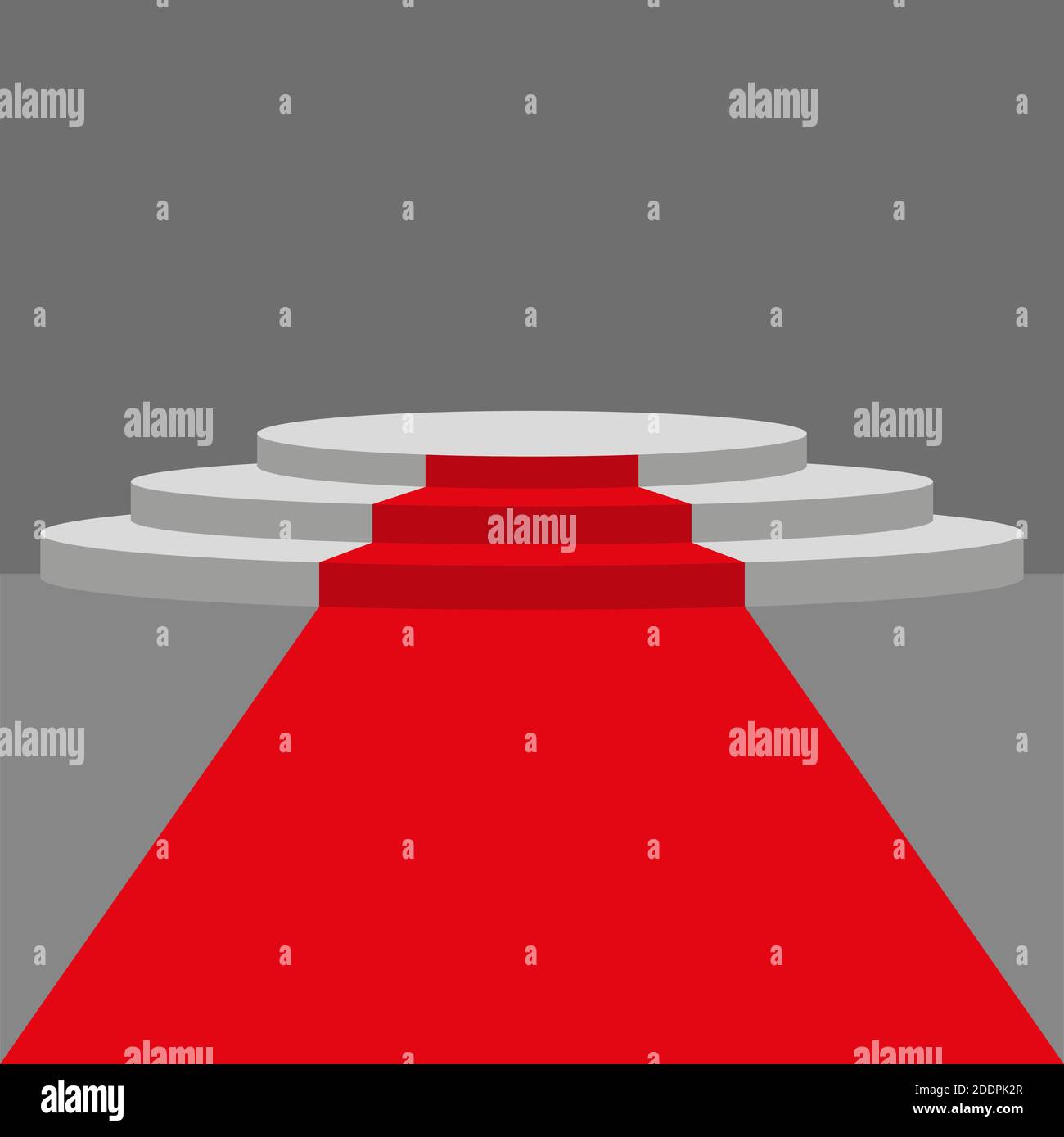 Tapis rouge et podium. Socle rond blanc avec piste rouge. Podium avec éclairage, scénario de la cérémonie de remise des prix. Illustration vectorielle Illustration de Vecteur