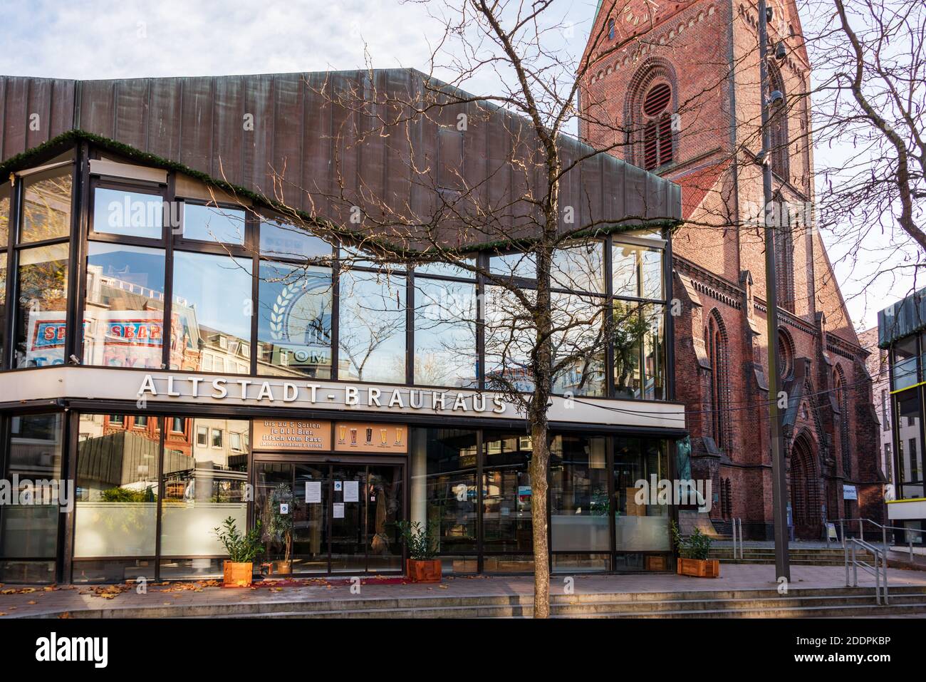 Der Alte Markt in Kiel ein gastronomischer Hotspot, während des Corona-locklockdowns menschenleer Banque D'Images