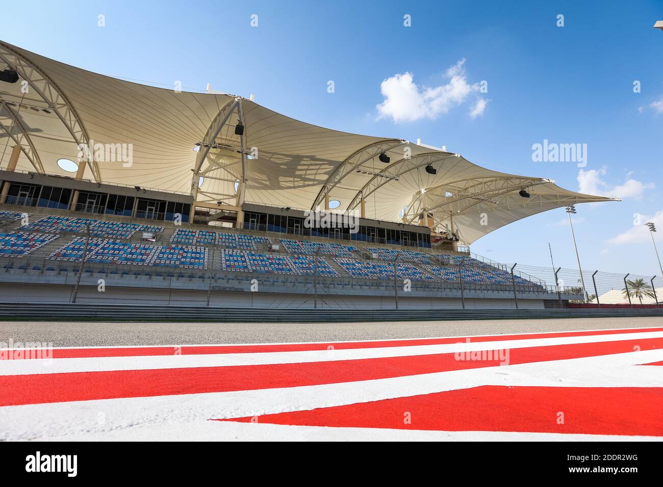 Illustration, tribunes, gradins, pendant la Formule 1 Gulf Air Bahreïn Grand Prix 2020, du 27 au 29 novembre 2020 sur le circuit international de Bahreïn, à Sakhir, Bahreïn - photo Antonin Vincent / DPPI / LM Banque D'Images