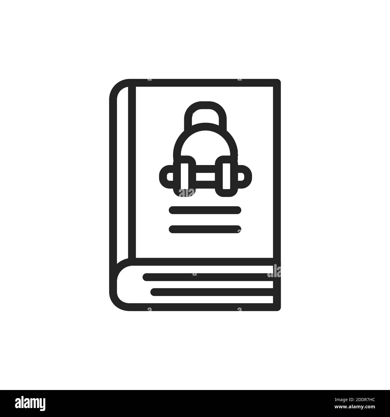 Icône de la ligne noire du livre de sport. Illustration vectorielle Illustration de Vecteur