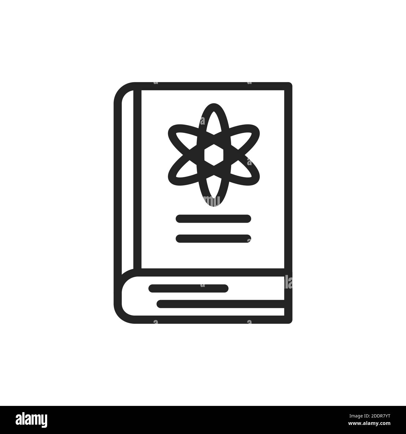 Icône de la ligne noire du livre scientifique. Illustration vectorielle Illustration de Vecteur