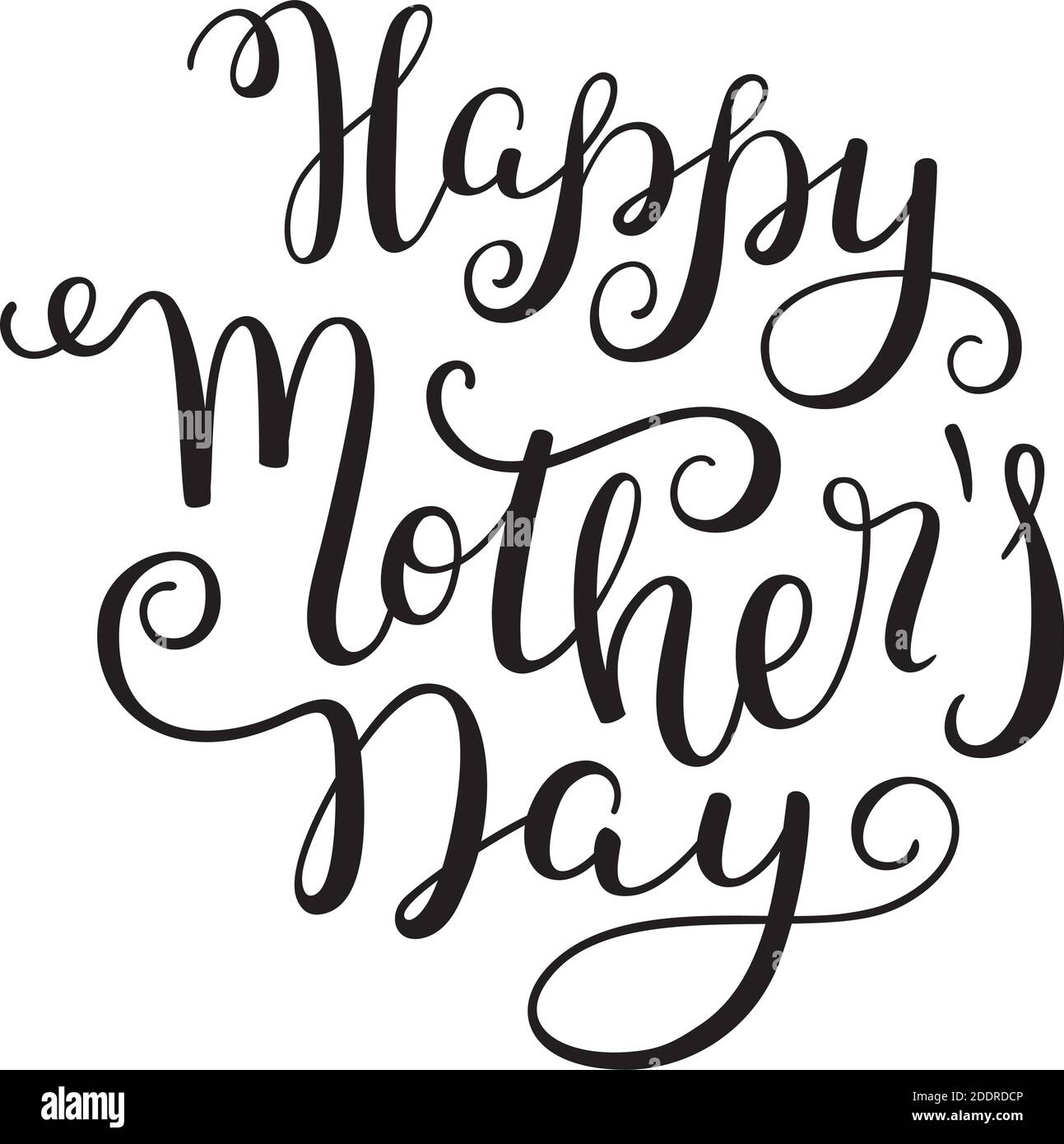 Lettrage à la main Happy Mother's Day. Modèle de carte de vœux, affiche. Illustration de Vecteur