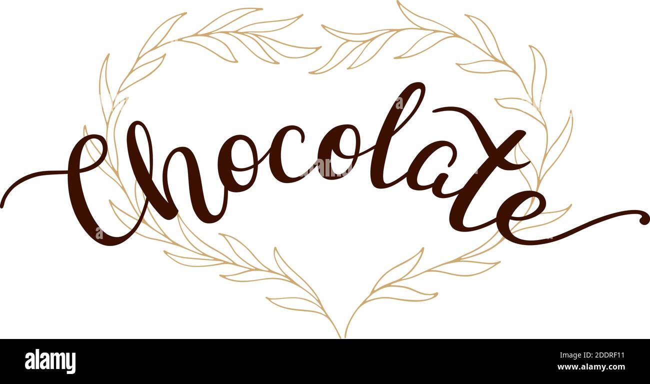 Couronne de chocolat et de feuilles à la main Illustration de Vecteur
