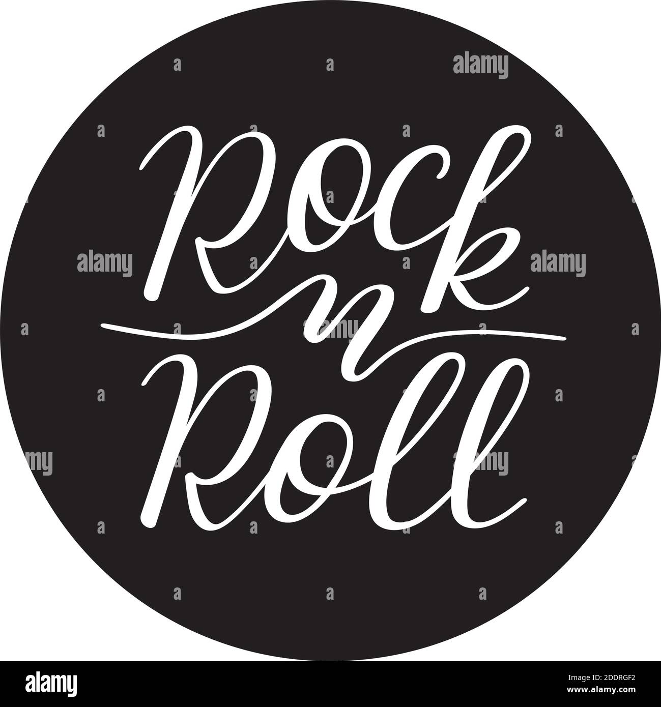 Inscription à la main Rock and Roll. Modèle d'impression, bannières, affiches. Illustration de Vecteur