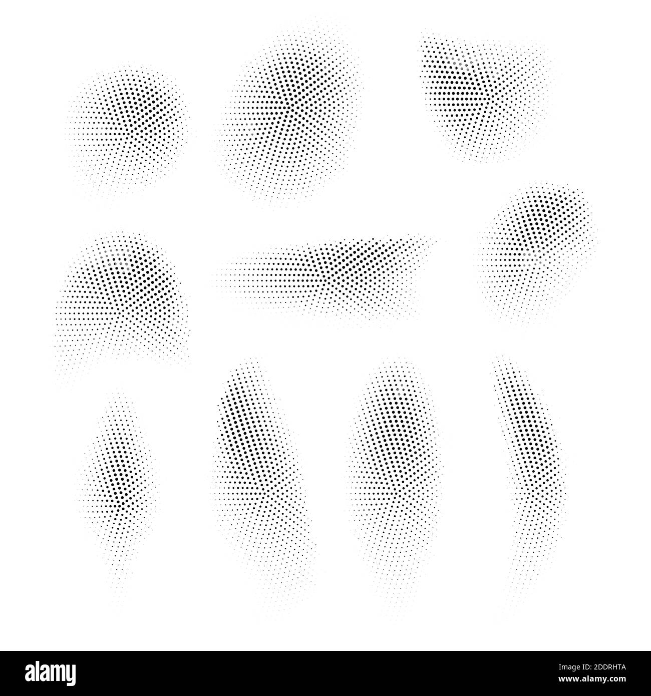 Modèle de demi-teinte. Ensemble de points. La texture en pointillés sur fond blanc. Grunge Overlay Modèle. La conception linéaire de détresse. Banque D'Images