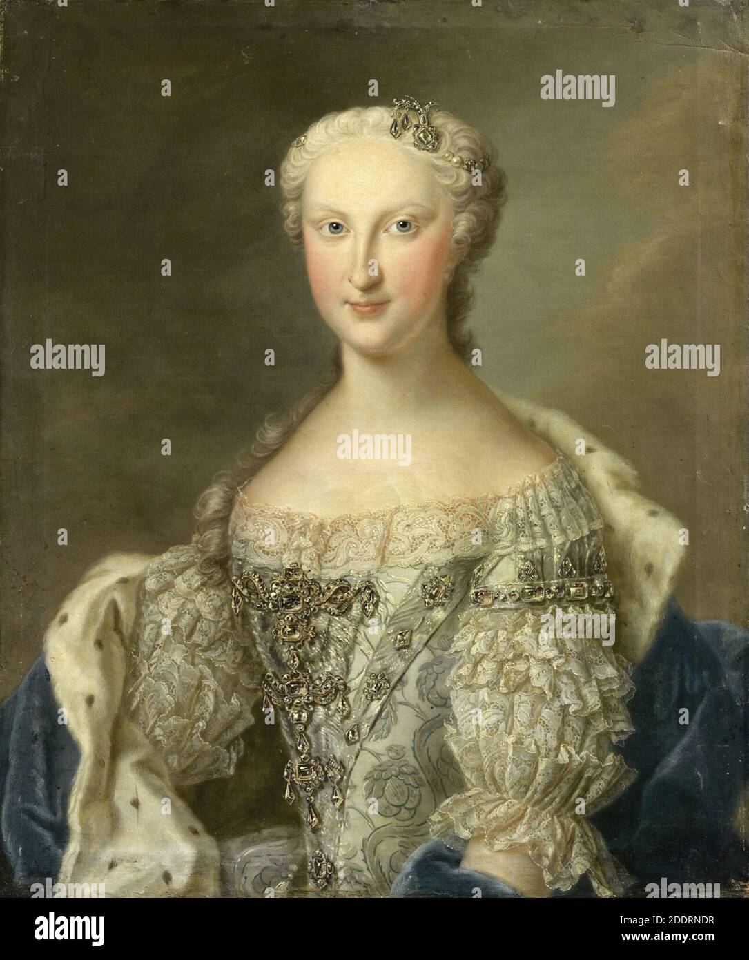Portrait de Marie Thérèse Raphaël d'Espagne, Dauphine de France vers 1745 par Daniel Klein le plus jeune. Banque D'Images