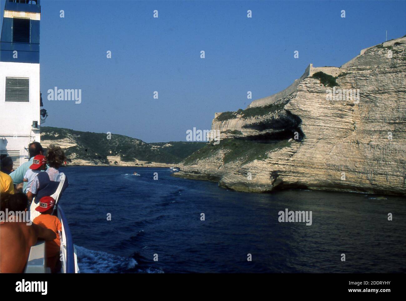 Bonifacio, Corse, France. (Scanné à partir de Fujichrome Provia) Banque D'Images