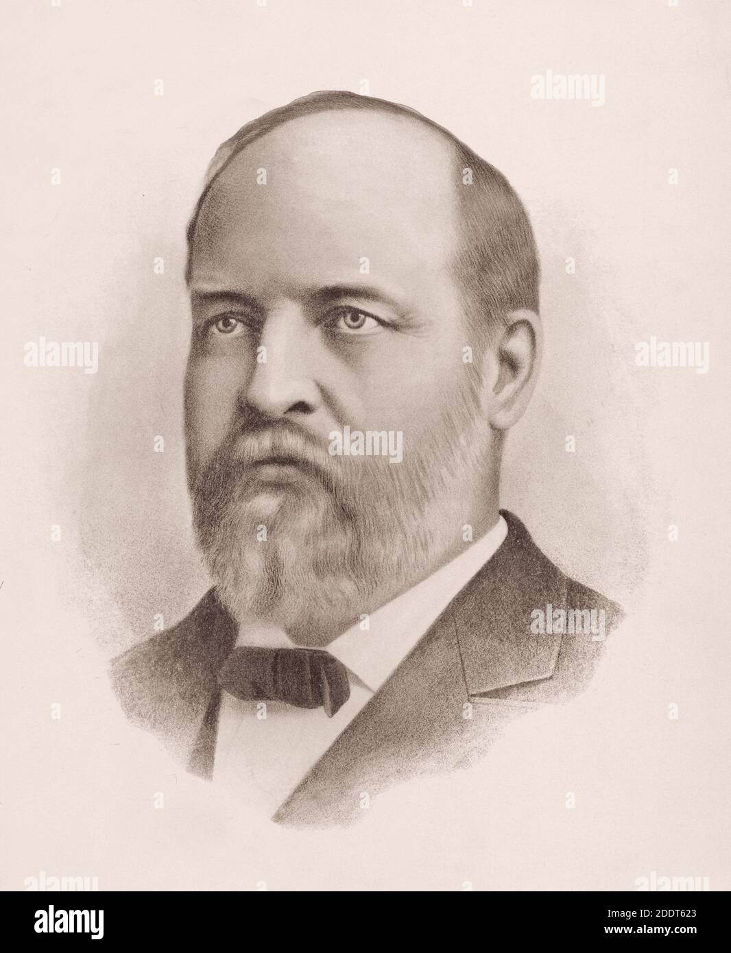 Portrait du président James A. Garfield. James Abram Garfield (1831 – 1881) était le 20e président des États-Unis, servant à partir du 4 mars 1881, u Banque D'Images