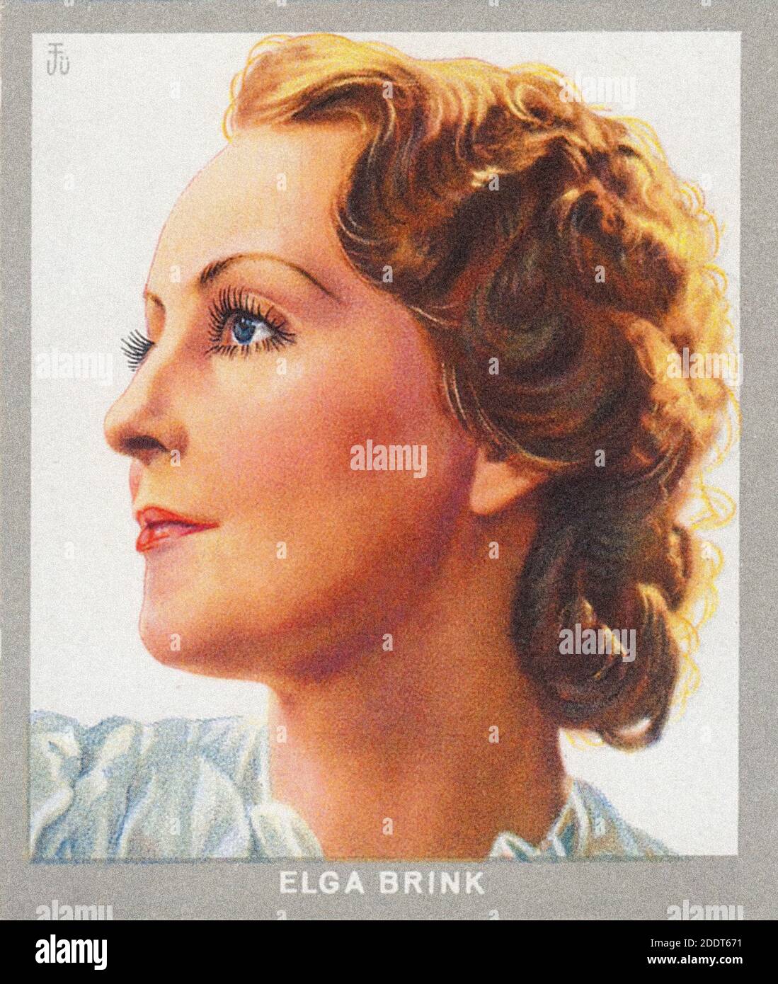 Portrait rétro d'Elga Brink. Elisabeth Margarete Biermann (1905 – 1985), connue professionnellement sous le nom d'Elga Brink, était une actrice allemande. Le bord du gouffre est passé à Banque D'Images