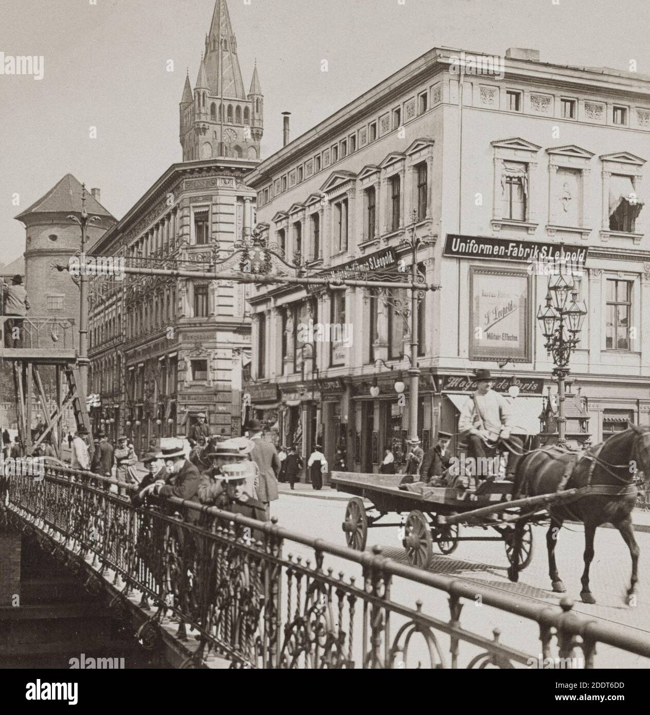 Photo rétro de Konigsberg: Kramerbruche. Prusse orientale, Allemagne impériale. 1908 Banque D'Images