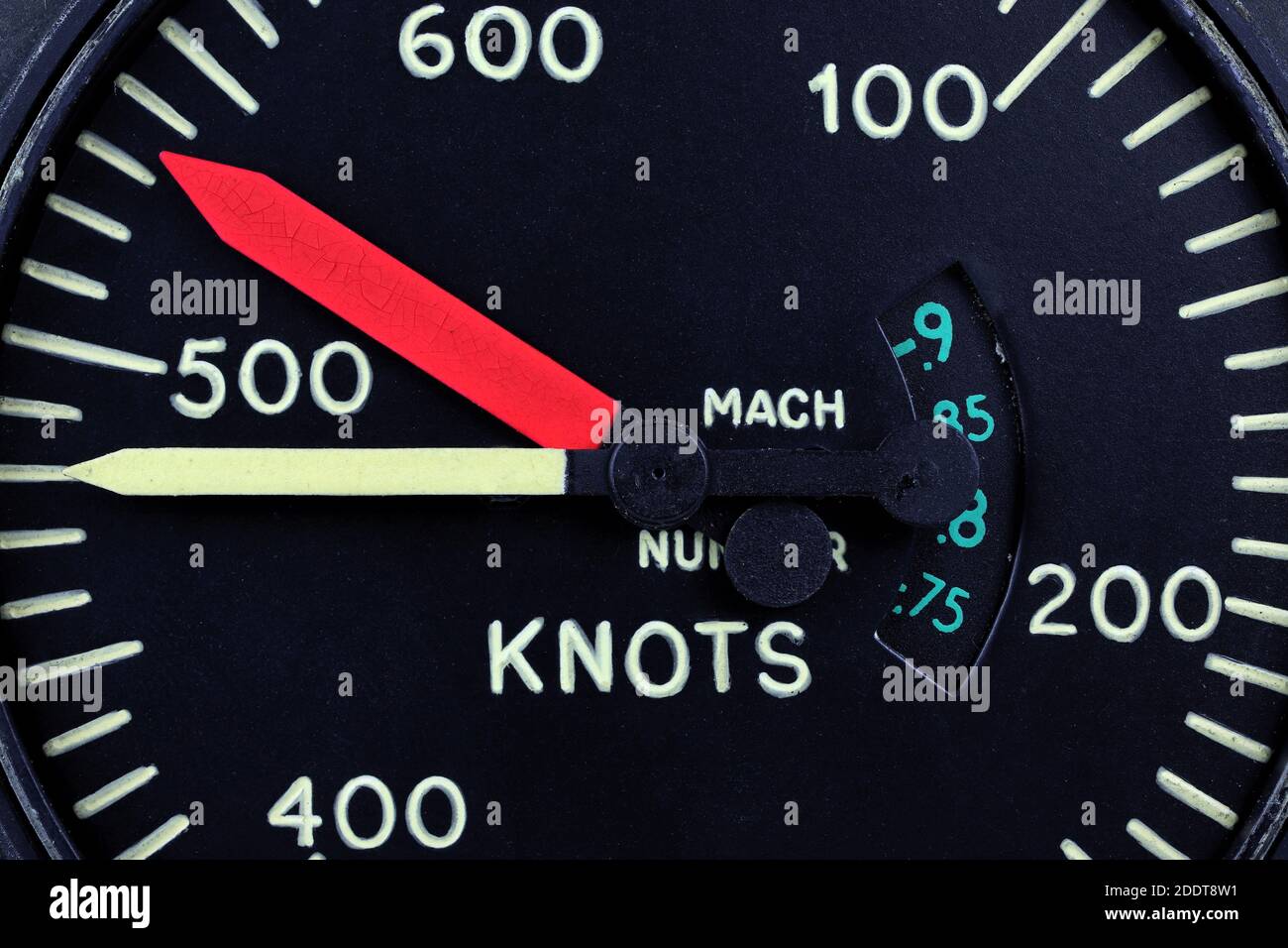indicateur analogique de vitesse de l'avion à réaction Banque D'Images