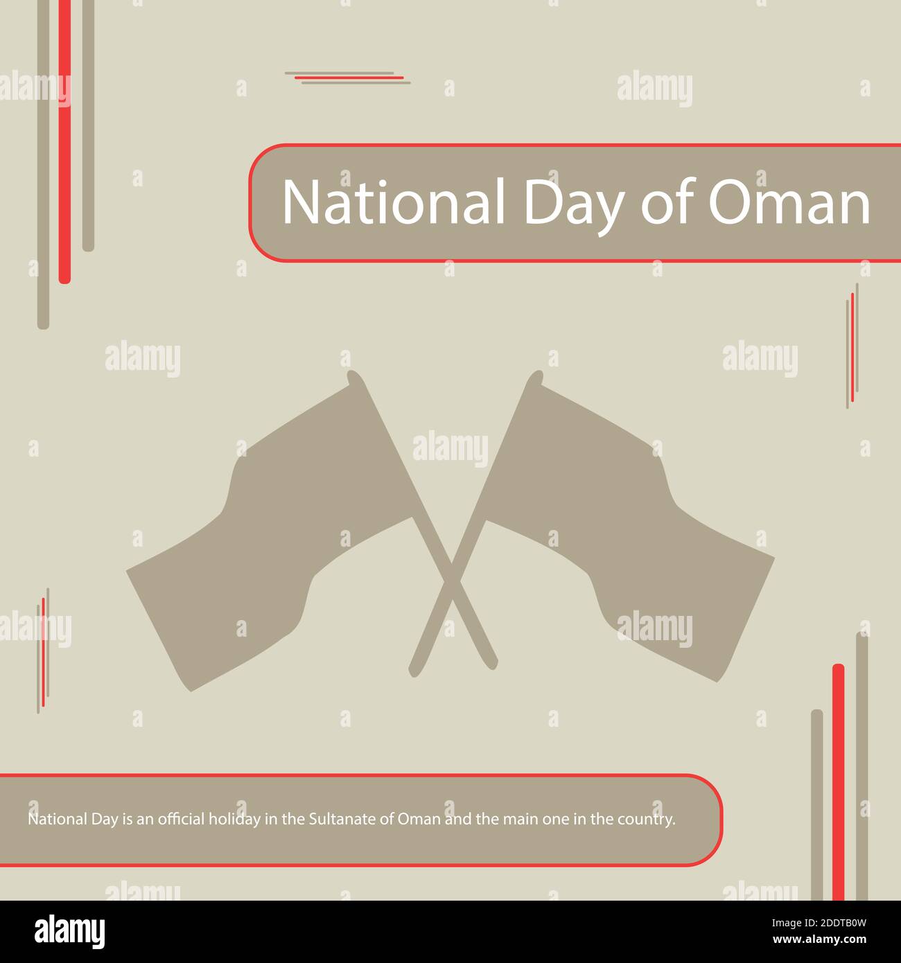 La Journée nationale est un jour férié officiel dans le Sultanat d'Oman et le principal dans le pays. Illustration de Vecteur