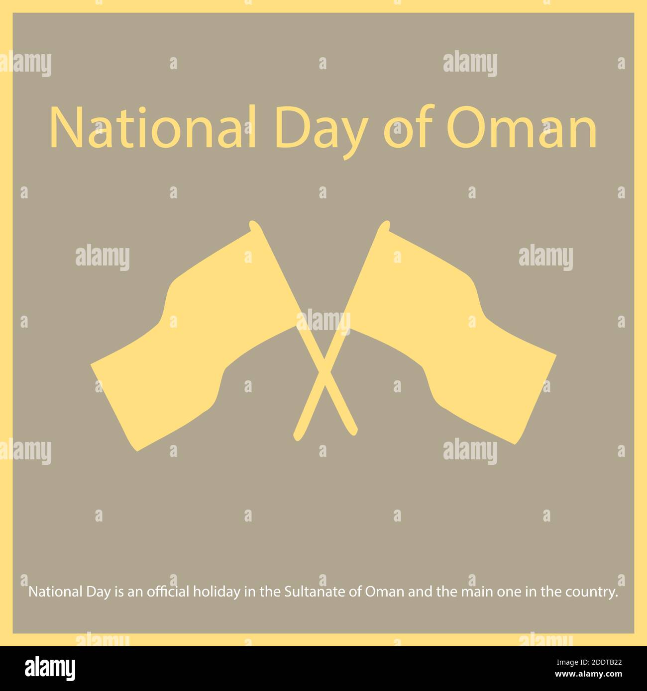 La Journée nationale est un jour férié officiel dans le Sultanat d'Oman et le principal dans le pays. Illustration de Vecteur