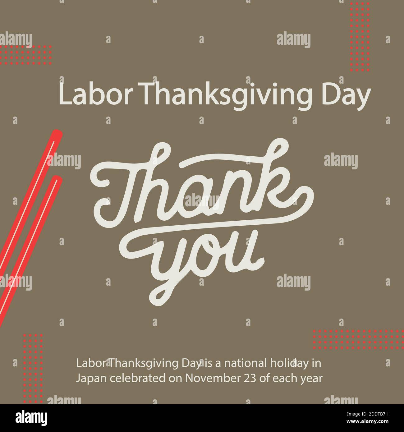 La fête du travail de Thanksgiving est une fête nationale au Japon célébrée le 23 novembre de chaque année. Illustration de Vecteur