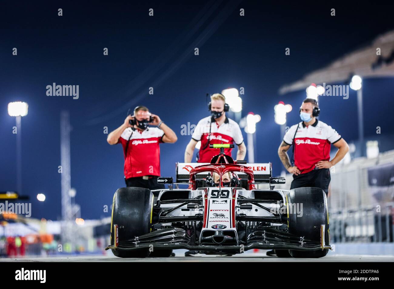 pitstop pratique Alfa Romeo Racing ORLEN C39, action pendant la Formule 1 Gulf Air Bahreïn Grand Prix 2020, du 27 au 29 novembre 2020 sur le circuit international de Bahreïn, à Sakhir, Bahreïn - photo Antonin Vincent / DPPI / LM Banque D'Images