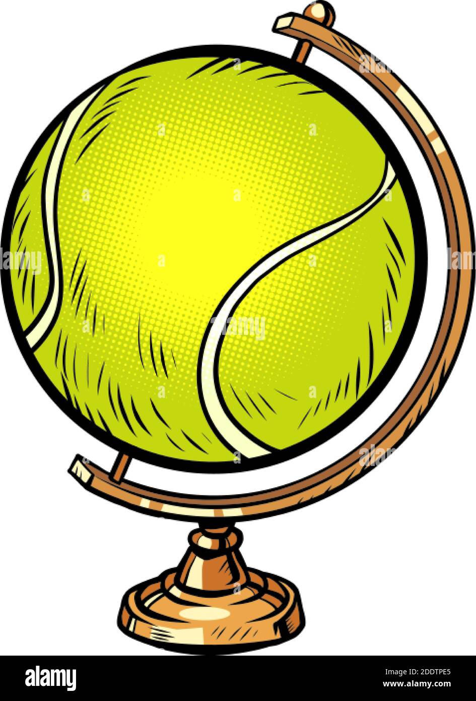 équipement de sports de balles de tennis international globe Illustration de Vecteur