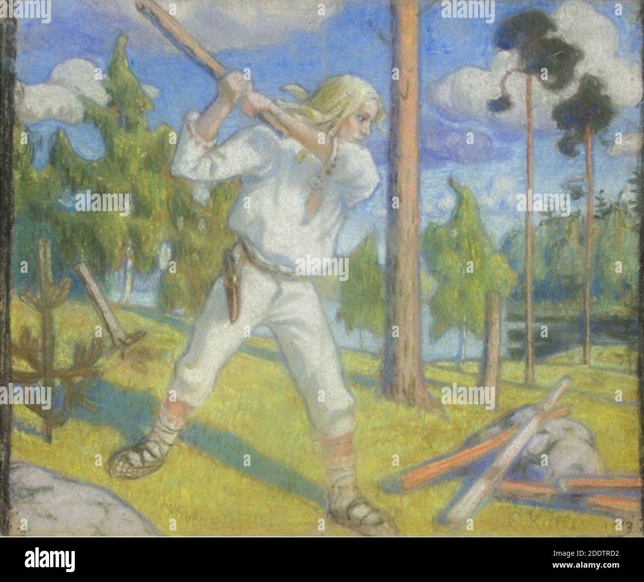 Kompositsioon Kalevipoja ain Oskar Kallis Banque D'Images