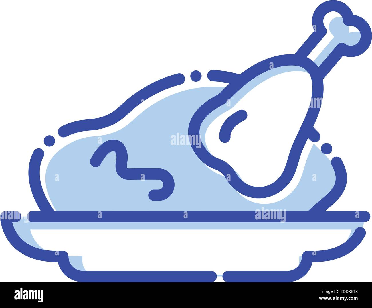 Party food, Broast Chicken, Food Color with Background vector icon qui peut facilement modifier ou modifier Illustration de Vecteur