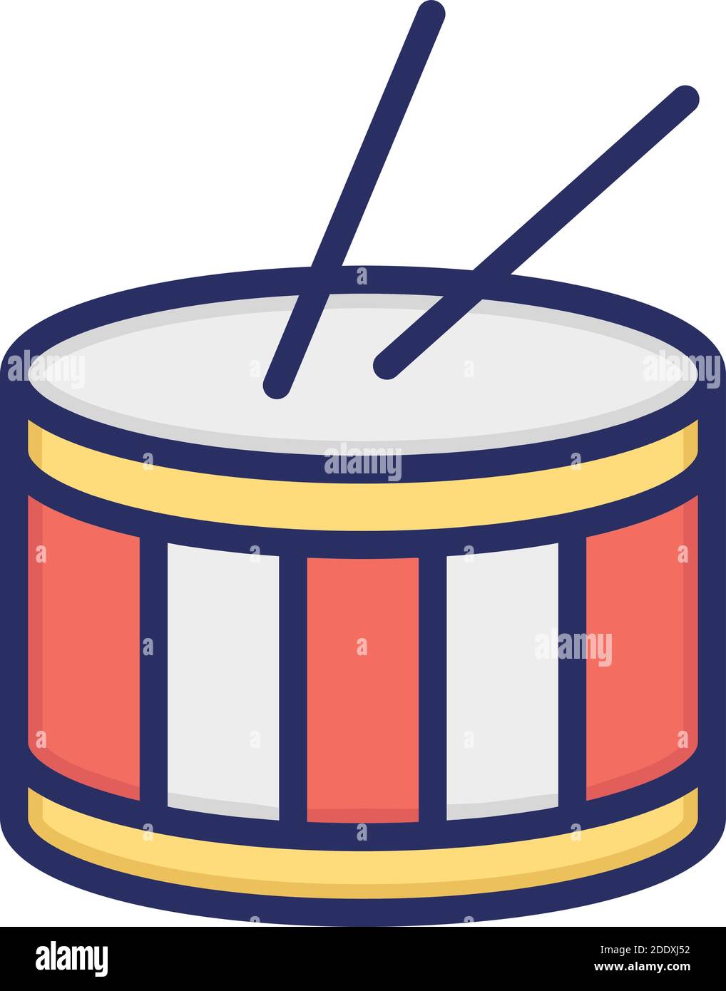 Batterie, musique, instrument, percussion couleur avec icône vecteur d'arrière-plan qui peut facilement être modifiée ou modifiée Illustration de Vecteur