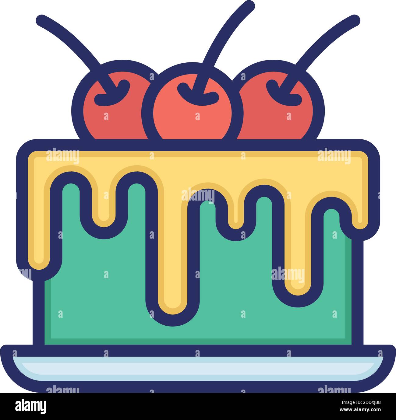 Gâteau, anniversaire, célébration, fête couleur avec icône vecteur d'arrière-plan qui peut facilement modifier ou modifier Illustration de Vecteur
