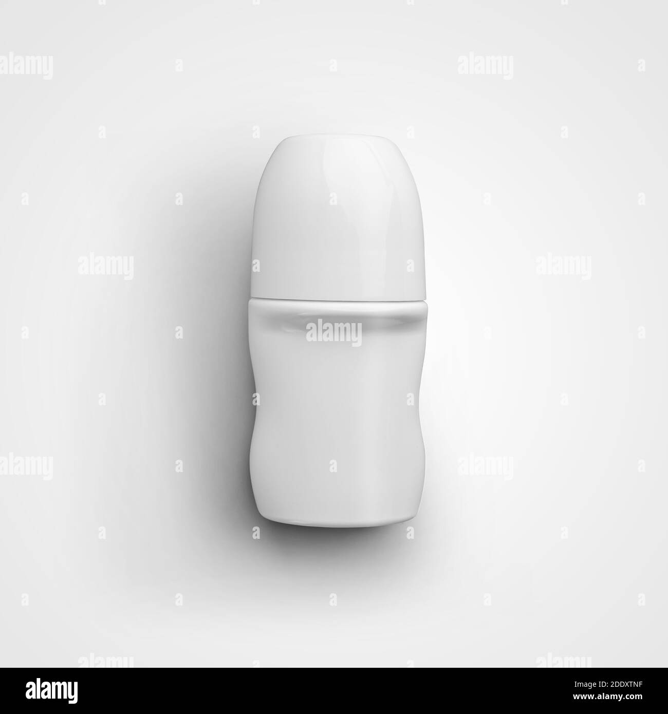 Modèle de pot en plastique brillant de déodorant antisudorifique en rouleau. Bâton blanc maquette avec bouchon sans étiquette isolée sur l'arrière-plan pour la conception présent Banque D'Images