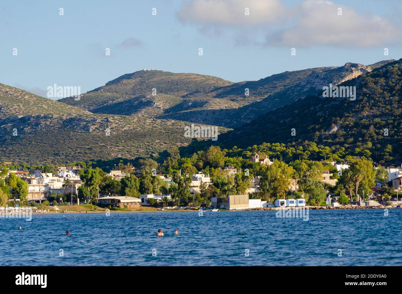 Vue générale de Palaia Fochaia sur la Côte d'Azur athénienne en Grèce Attique - photo: Geopix Banque D'Images