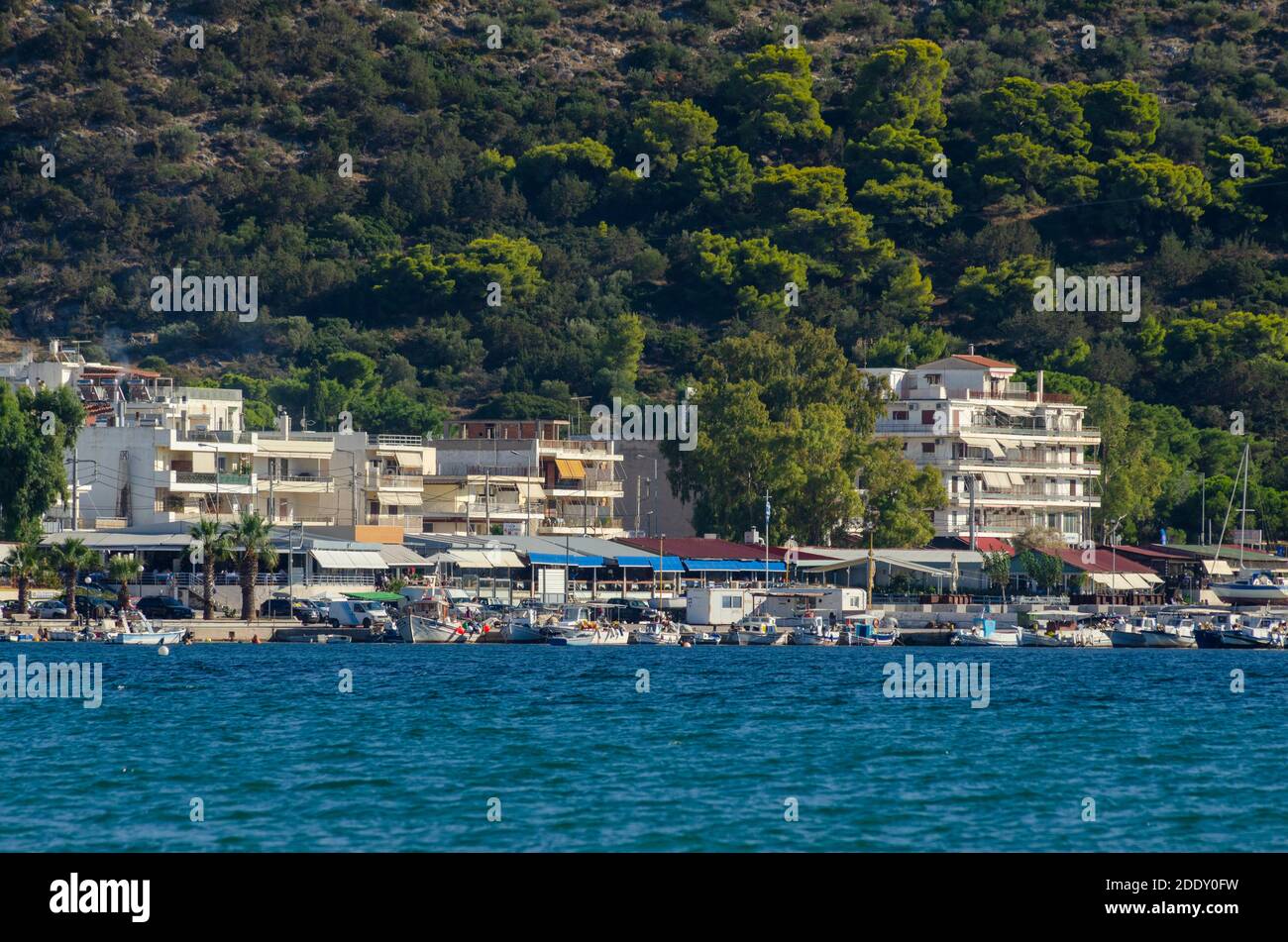 Vue générale de Palaia Fochaia sur la Côte d'Azur athénienne en Grèce Attique - photo: Geopix Banque D'Images