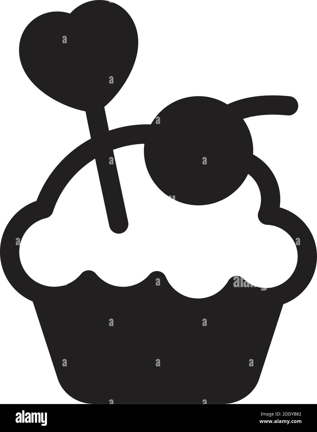 Gâteau, pâtisserie, crème, baies couleur avec icône vectorielle d'arrière-plan qui peut facilement modifier ou modifier Illustration de Vecteur