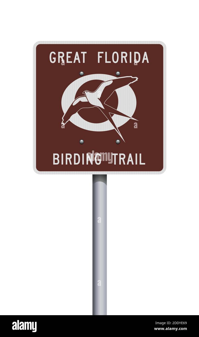 Illustration vectorielle de la route marron Great Florida Birding Trail signe Illustration de Vecteur