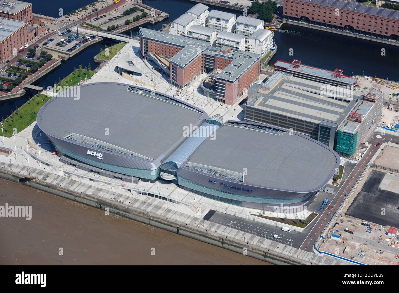 Centre-ville de Liverpool et photographie aérienne du front de mer Banque D'Images