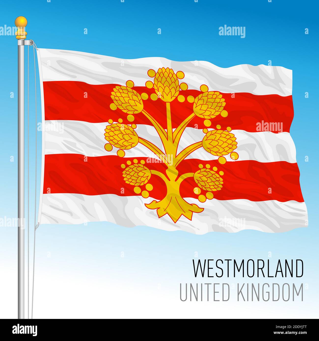 Drapeau du comté de Westmorland, Royaume-Uni, illustration vectorielle Illustration de Vecteur